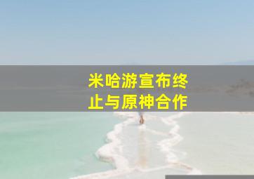 米哈游宣布终止与原神合作